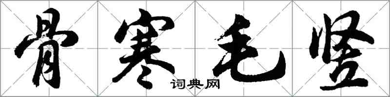 胡问遂骨寒毛竖行书怎么写