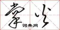 骆恒光掌火草书怎么写