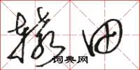 骆恒光辕田草书怎么写