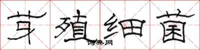 骆恒光芽殖细菌隶书怎么写