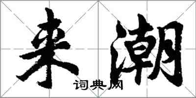 胡问遂来潮行书怎么写