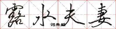 骆恒光露水夫妻行书怎么写