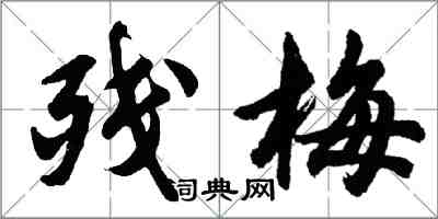 胡问遂残梅行书怎么写