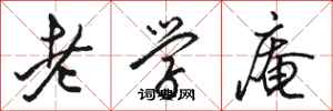 骆恒光老学庵行书怎么写