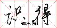 骆恒光识得行书怎么写