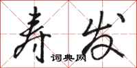 骆恒光寿发行书怎么写