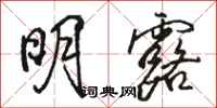 骆恒光明露行书怎么写