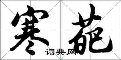 胡问遂寒葩行书怎么写
