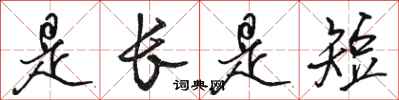 骆恒光是长是短行书怎么写