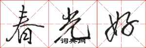 骆恒光春光好行书怎么写