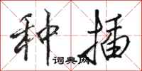 骆恒光种插行书怎么写