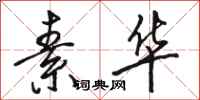 骆恒光素华行书怎么写