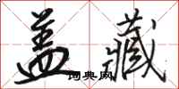 骆恒光盖藏行书怎么写