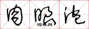 王冬龄肉眼泡草书怎么写