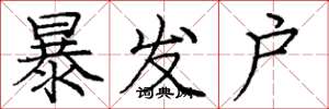 庞中华暴发户楷书怎么写