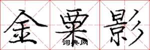 庞中华金粟影楷书怎么写