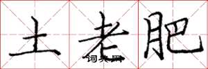 庞中华土老肥楷书怎么写