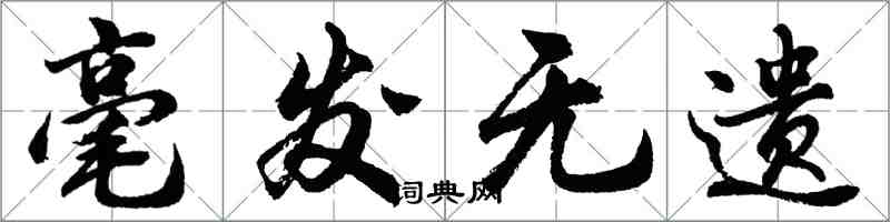 胡问遂毫发无遗行书怎么写
