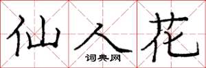 庞中华仙人花楷书怎么写