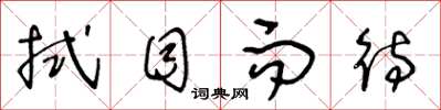 王冬龄拭目而待草书怎么写
