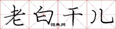 庞中华老白干儿楷书怎么写