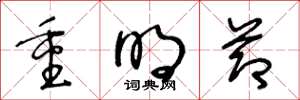 王冬龄重明节草书怎么写