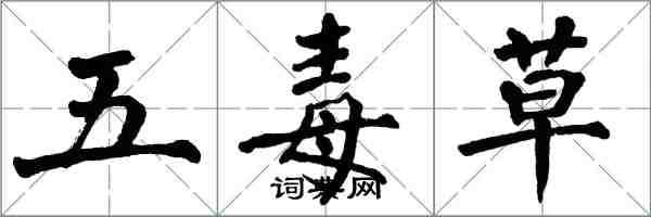 翁闿运五毒草楷书怎么写