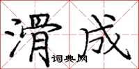 庞中华滑成楷书怎么写