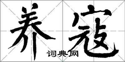 翁闿运养寇楷书怎么写