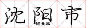 庞中华沈阳市行书怎么写