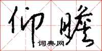 钱沛云仰瞻行书怎么写