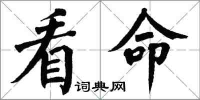 翁闿运看命楷书怎么写