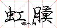 庞中华虹膜行书怎么写