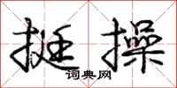 庞中华挺操行书怎么写