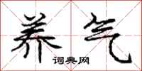 庞中华养气行书怎么写