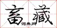 庞中华畜藏行书怎么写