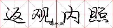庞中华返观内照行书怎么写
