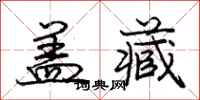 庞中华盖藏行书怎么写