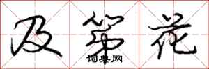 庞中华及第花行书怎么写