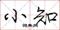庞中华小知行书怎么写