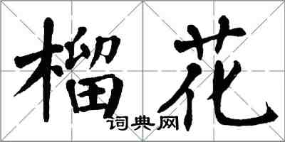 翁闿运榴花楷书怎么写