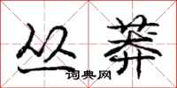 庞中华丛莽行书怎么写