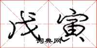 庞中华戊寅行书怎么写