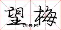 庞中华望梅行书怎么写