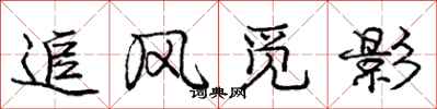 庞中华追风觅影行书怎么写