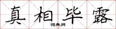 袁强真相毕露楷书怎么写