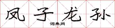 袁强凤子龙孙楷书怎么写