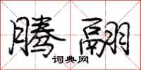 庞中华腾翮行书怎么写