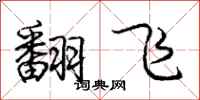 庞中华翻飞行书怎么写
