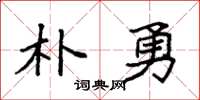 袁强朴勇楷书怎么写